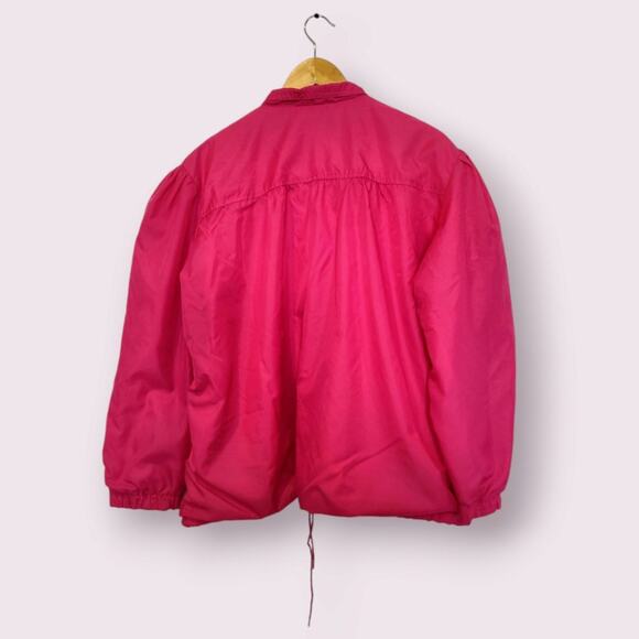 Vintage Haband For Her Windbreaker Jacket Women's XL Hot Pink Lined‎ Pockets - Picture 2 of 8